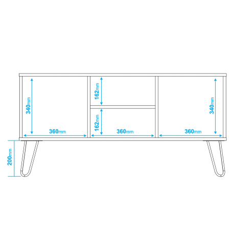 362520 - Móvel TV CASSIE com 2 portas - Branco e Preto 362520 - Móvel TV CASSIE com 2 portas - Branco e Preto