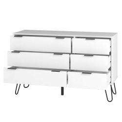 362518 - Cómoda CASSIE com 6 gavetas - Branco e Preto 362518 - Cómoda CASSIE com 6 gavetas - Branco e Preto