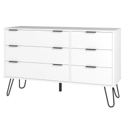 362518 - Cómoda CASSIE com 6 gavetas - Branco e Preto
