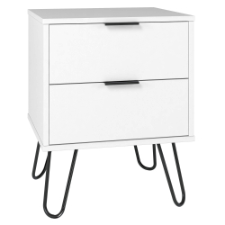 362515 - Mesa de cabeceira CASSIE com 2 gavetas - Branco e Preto