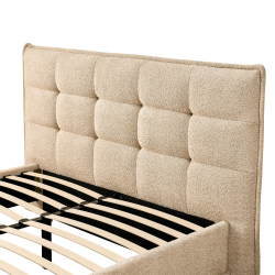362400 - Cama de casal PEACH - Bege Areia - 140x190cm