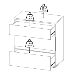 Cómoda NEW MATRIX 3 gavetas - Storage furniture Cómoda NEW MATRIX 3 gavetas - Storage furniture