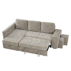 Sofá chaise Longue STACY II cama, baú e poufs - Sofas with Chaise Longue
