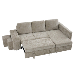 Sofá chaise Longue STACY II cama, baú e poufs - Sofas with Chaise Longue