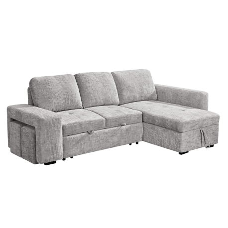Sofá chaise Longue STACY II cama, baú e poufs - Sofas with Chaise Longue