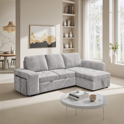 Sofá chaise Longue STACY II cama, baú e poufs - Sofas with Chaise Longue