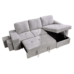 Sofá chaise Longue STACY II cama, baú e poufs - Sofas with Chaise Longue