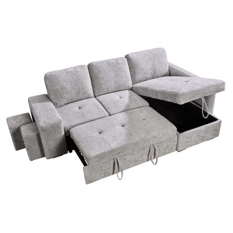 Sofá chaise Longue STACY II cama, baú e poufs - Sofas with Chaise Longue
