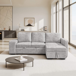 Sofá chaise Longue STACY II cama, baú e poufs - Sofas with Chaise Longue