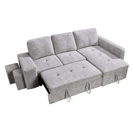 Sofá chaise Longue STACY II cama, baú e poufs - Sofas with Chaise Longue