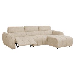 362386 - Sofá chaise longue ASPEN relax elétrico - Bege Claro