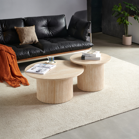 362316 - Mesa de centro CORA (60cm) - Bege Claro 362316 - Mesa de centro CORA (60cm) - Bege Claro