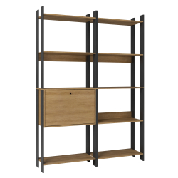 362541 - Estante MANDY com 1 porta - Carvalho Mel e Preto 362541 - Estante MANDY com 1 porta - Carvalho Mel e Preto
