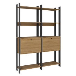 362541 - Estante MANDY com 1 porta - Carvalho Mel e Preto 362541 - Estante MANDY com 1 porta - Carvalho Mel e Preto