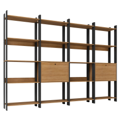 362541 - Estante MANDY com 1 porta - Carvalho Mel e Preto 362541 - Estante MANDY com 1 porta - Carvalho Mel e Preto