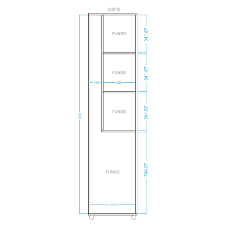 362543 - Armário multiusos RILEY com 1 porta - Branco Mate
