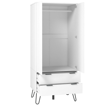 362521 - Roupeiro CASSIE com 2 portas e 2 gavetas - Branco e Preto 362521 - Roupeiro CASSIE com 2 portas e 2 gavetas - Branco e Preto