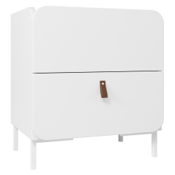 362522 - Mesa de cabeceira TORY com 2 gavetas - Branco Mate