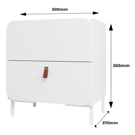 362522 - Mesa de cabeceira TORY com 2 gavetas - Branco Mate 362522 - Mesa de cabeceira TORY com 2 gavetas - Branco Mate