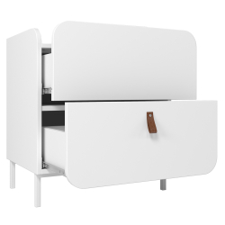 362522 - Mesa de cabeceira TORY com 2 gavetas - Branco Mate 362522 - Mesa de cabeceira TORY com 2 gavetas - Branco Mate