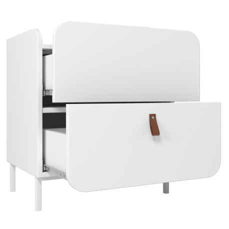 362522 - Mesa de cabeceira TORY com 2 gavetas - Branco Mate 362522 - Mesa de cabeceira TORY com 2 gavetas - Branco Mate