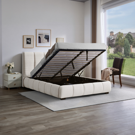 Cama de casal elevatória ALBERTINI - Marfim Cama de casal elevatória ALBERTINI - Marfim