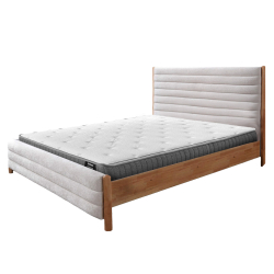 Pack cama de casal RIVOLI + Colchão HOMYSLEEP ETERNO - 160 x 200 cm, Cor - Carvalho e Pérola