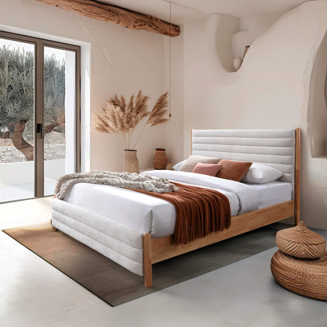 Pack cama de casal RIVOLI + Colchão HOMYSLEEP ETERNO - 160 x 200 cm, Cor - Carvalho e Pérola Pack cama de casal RIVOLI + Colchão HOMYSLEEP ETERNO - 160 x 200 cm, Cor - Carvalho e Pérola