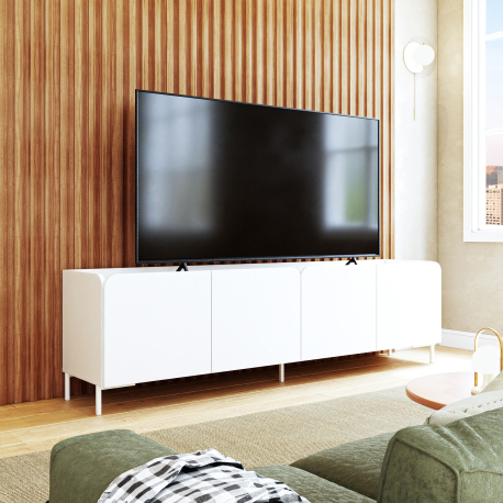 Móvel TV TORY com 4 portas - Branco Mate Móvel TV TORY com 4 portas - Branco Mate