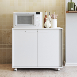 Móvel auxiliar JIMMY com 2 portas - Branco Mate