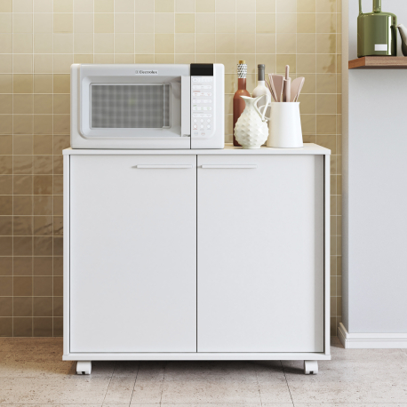 Móvel auxiliar JIMMY com 2 portas - Branco Mate