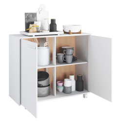 Móvel auxiliar JIMMY com 2 portas - Branco Mate