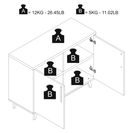 Armário GRACIE com 2 portas - branco mate Armário GRACIE com 2 portas - branco mate