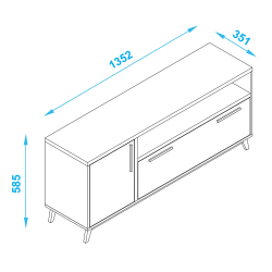 Móvel TV GRACIE - Branco e pinho Móvel TV GRACIE - Branco e pinho