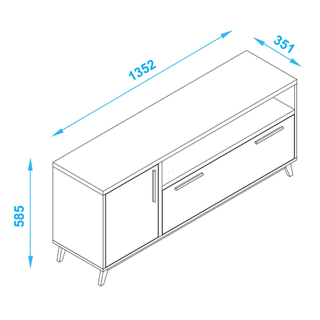 Móvel TV GRACIE - Branco e pinho Móvel TV GRACIE - Branco e pinho