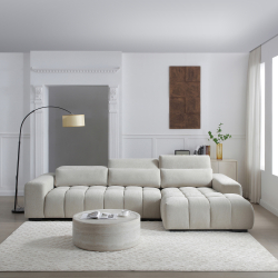 Sofá chaise longue BRISBANE - Branco Gelo (OTE-SEA-103 OFF WHITE) Sofá chaise longue BRISBANE - Branco Gelo (OTE-SEA-103 OFF WHITE)