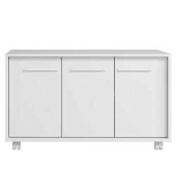 Móvel auxiliar JIMMY com 3 portas - Branco mate