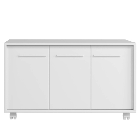 Móvel auxiliar JIMMY com 3 portas - Branco mate