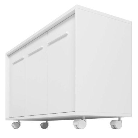 Móvel auxiliar JIMMY com 3 portas - Branco mate
