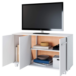 Móvel auxiliar JIMMY com 3 portas - Branco mate