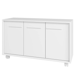 Móvel auxiliar JIMMY com 3 portas - Branco mate