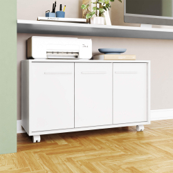 Móvel auxiliar JIMMY com 3 portas - Branco mate