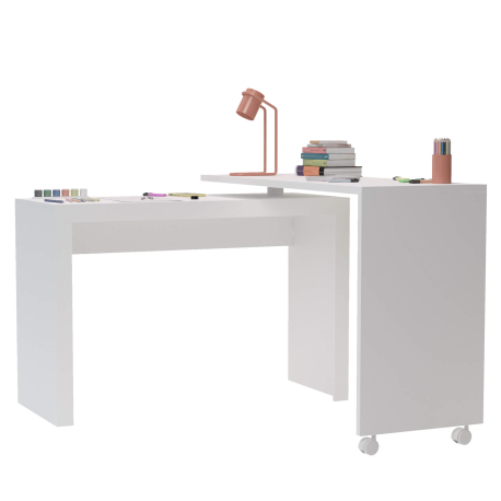 Secretária giratória ANDY - Branco mate Secretária giratória ANDY - Branco mate