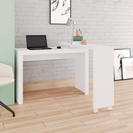 Secretária giratória ANDY - Branco mate Secretária giratória ANDY - Branco mate