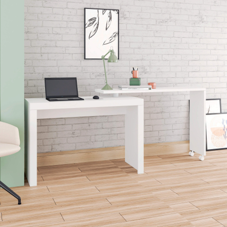 Secretária giratória ANDY - Branco mate Secretária giratória ANDY - Branco mate