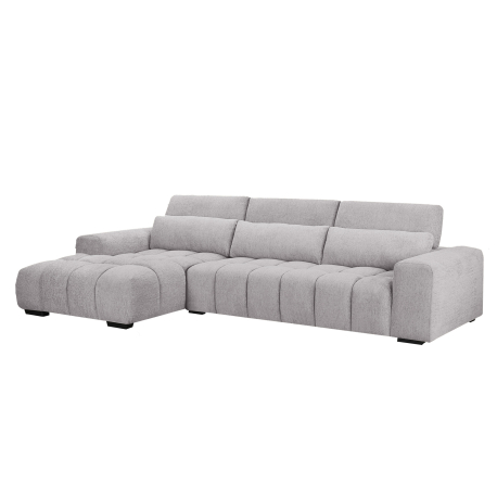Sofá chaise longue BRISBANE - Cinzento Claro [OTE-SEA-451-Light Grey]