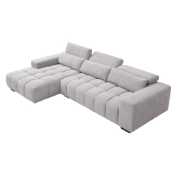 Sofá chaise longue BRISBANE - Cinzento Claro [OTE-SEA-451-Light Grey]