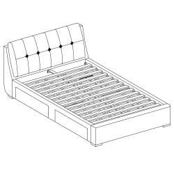 Cama de casal ANTÓNIO com 4 gavetas - Vetorial