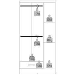 Roupeiro SEAN com 3 portas e 1 gaveta - Closet with Crash Doors