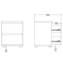 Mesa de cabeceira NEW MATRIX 2 gavetas - Bedside Tables